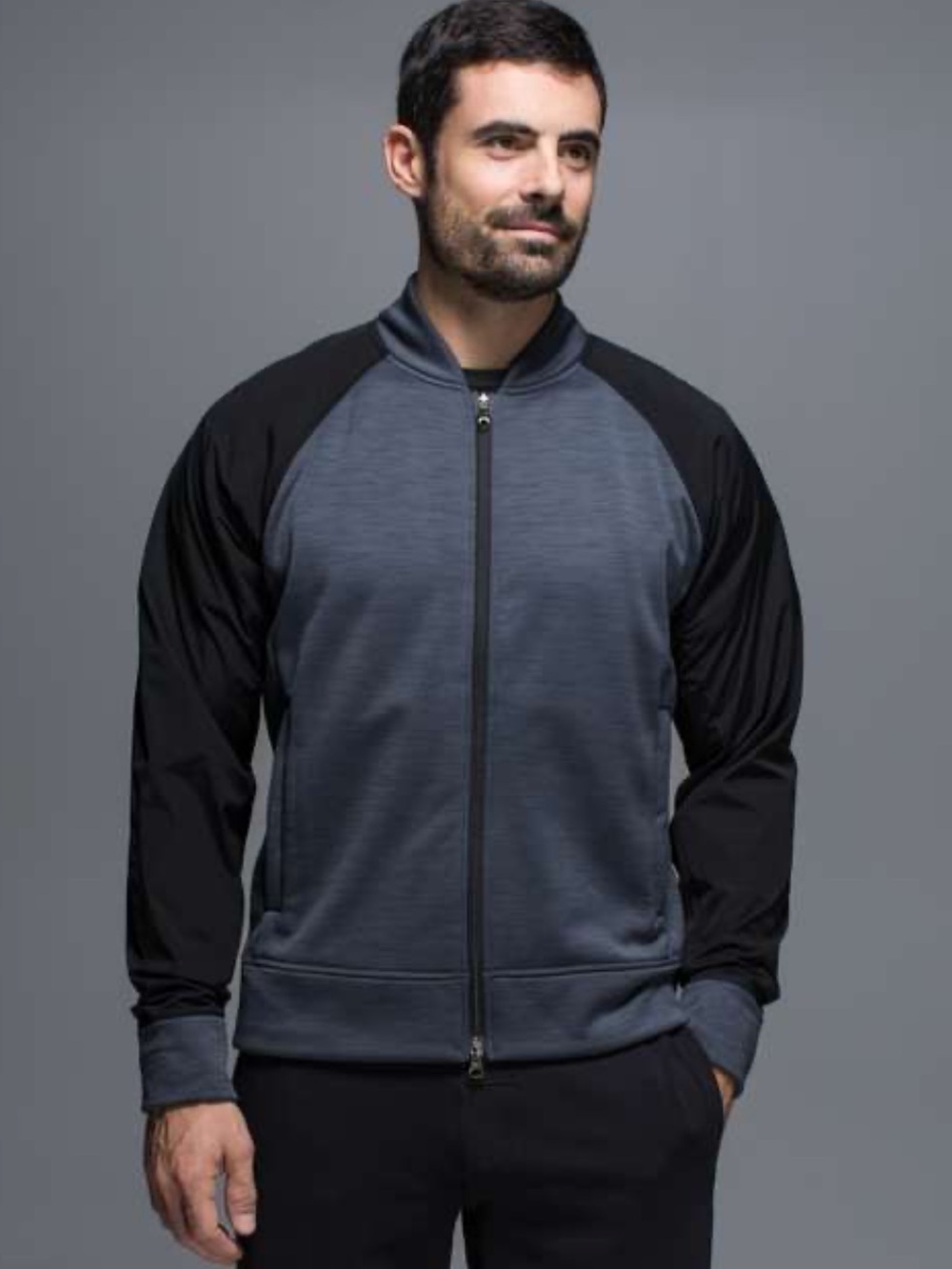 Lululemon Men's Revolution Bomber Jacket in Slate Gray & Black